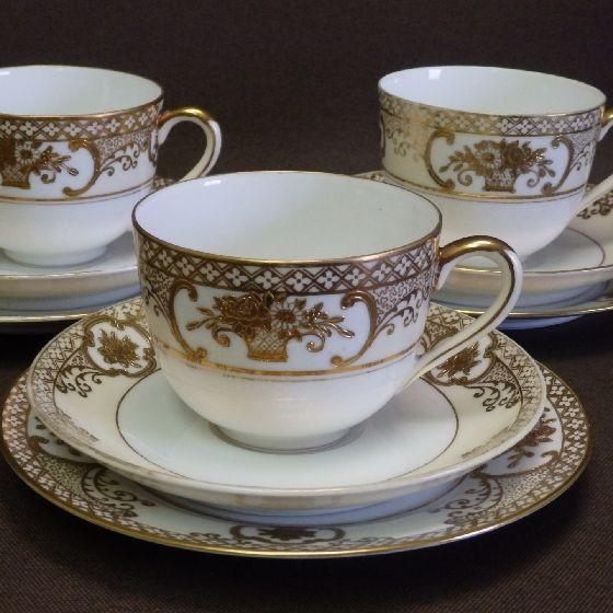 ノリタケ オールドノリタケ 金彩 コーヒーカップ＆ソーサー ケーキ皿