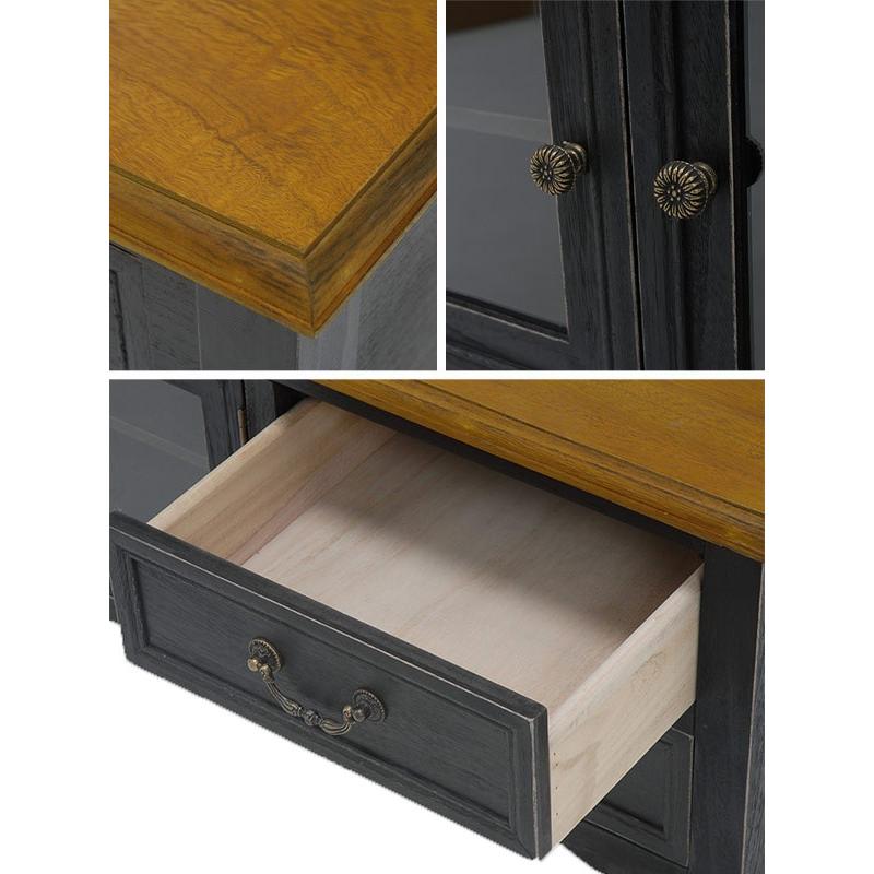 テレビ台 ローボード アンティーク調 BROCANTE ブラック 幅90cm