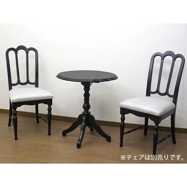 ティーテーブル 丸型 サイドテーブル アンティーク調 ノワール 直径