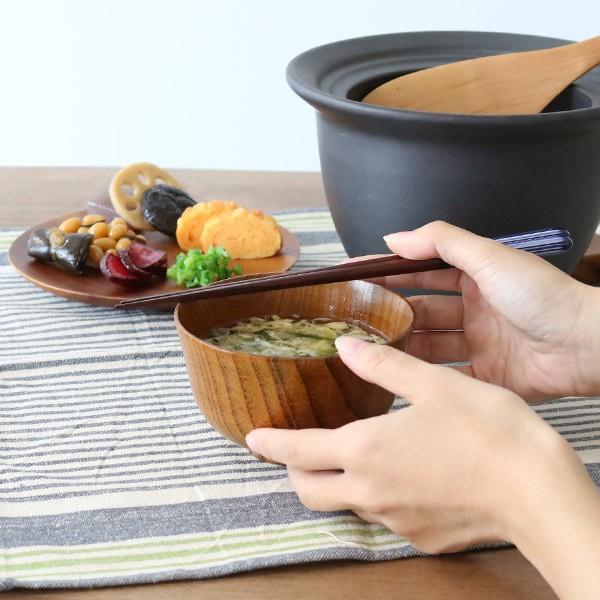 汁椀 木製 340ml 羽反汁椀 棗 ナツメ 漆 天然木 食器 （ お椀 椀