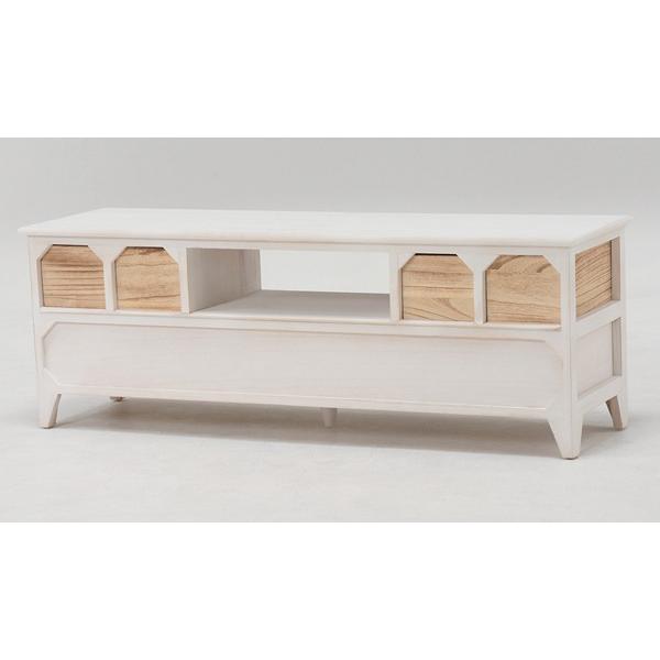 テレビ台 ローボード 天然木 アンティーク調 シャビーウッド 幅115cm