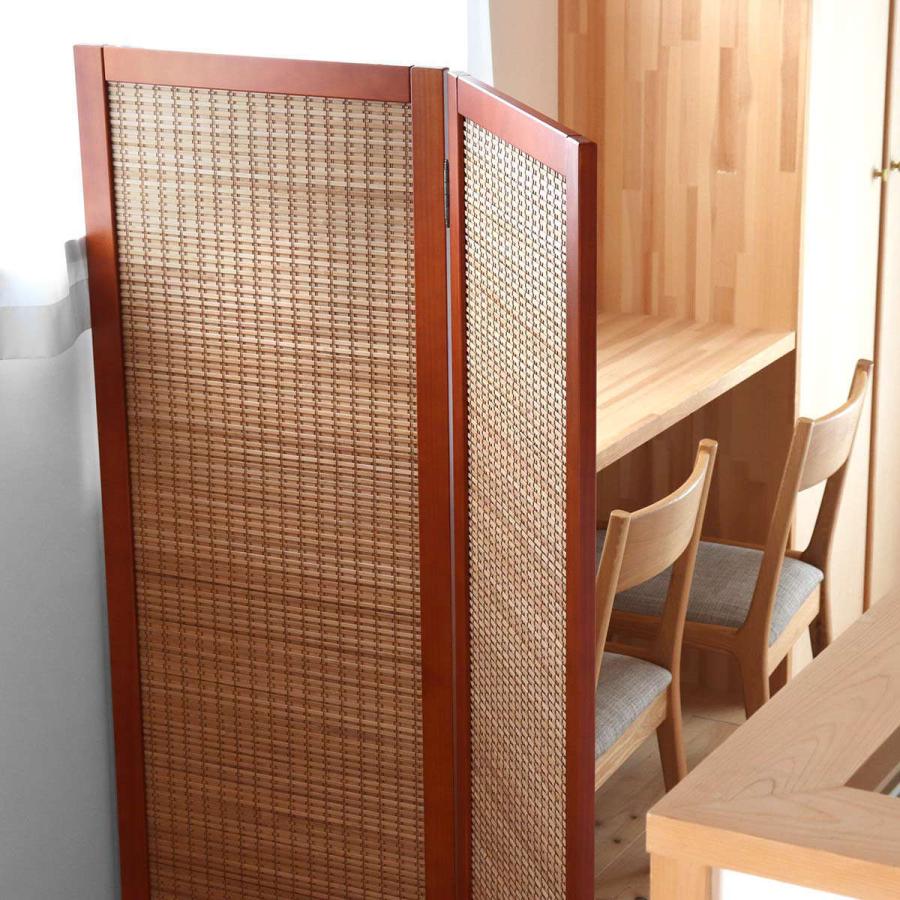 衝立間仕切り 和風スダレ調衝立 天然竹ヒゴタペストリー調間仕切り 1