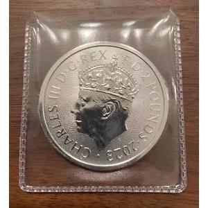 2023 ブリタニア国王チャールズ 3 世戴冠式 1 オンス .999 銀貨
