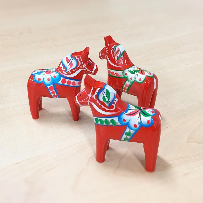 Grannas社 ダーラナホース ビンテージ 赤と黒2点セット Grannas社