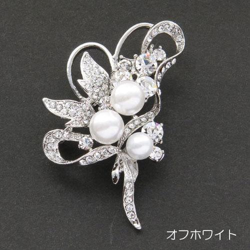 ブローチ (br194) 卒業式 入学式 パール 花 リボン おしゃれ ライン