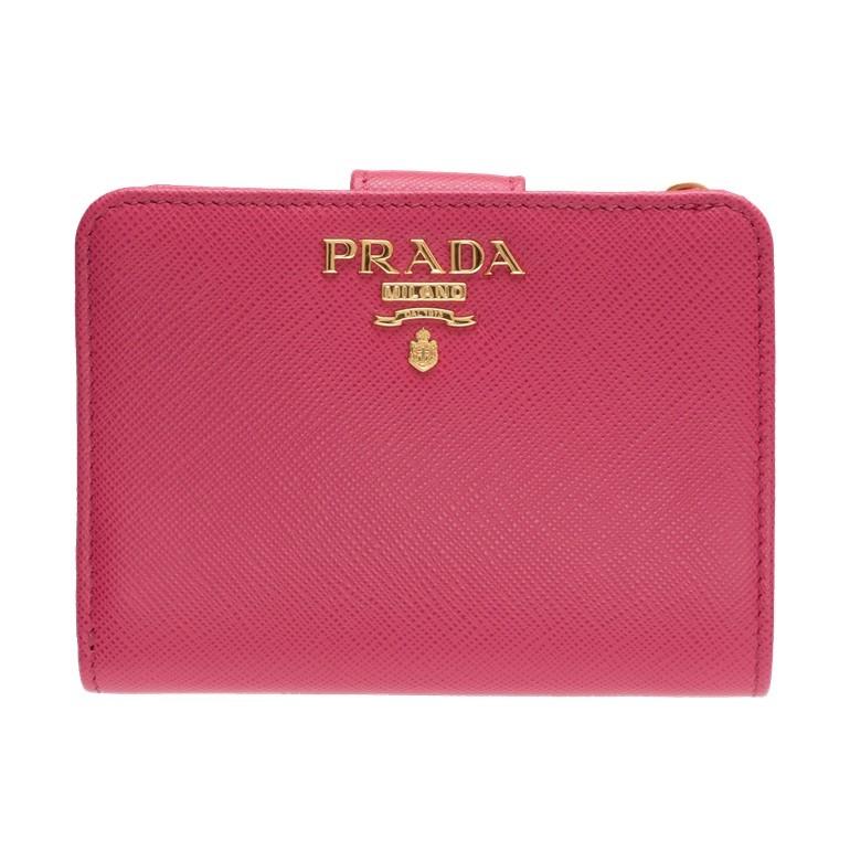 PRADA（プラダ） サフィアーノ 手帳型ミニ財布 内側マルチカラー二