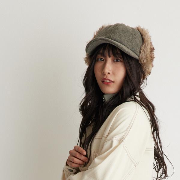 新品 auralee 耳当て付き メルトンキャップ ニット キャップ ハット