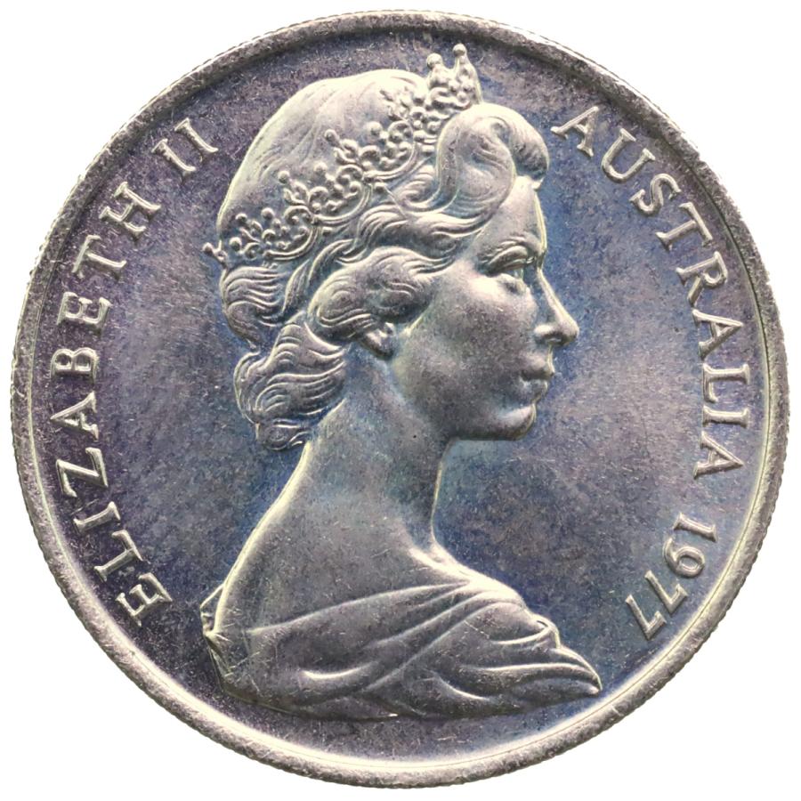 オーストラリア 1977年 ヤングエリザベス2世 10セント 白銅貨