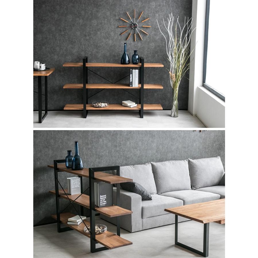 オープンシェルフ 木製 おしゃれ 無垢 オープンラック アイアン