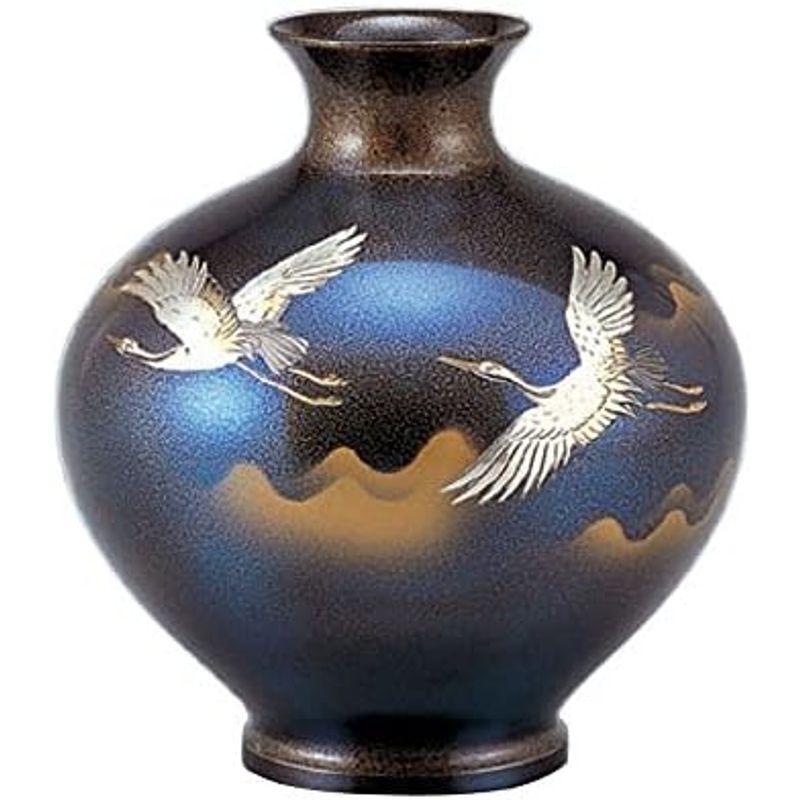 6/6まで出品】 竹中銅器 銅製花瓶 竜耳瑞鳥 106-55 【2418861837】