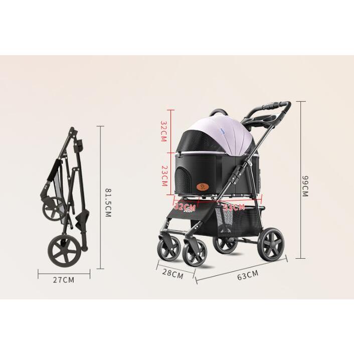 限定セール】Belloペットカート 軽量 折りたたみ 犬 カート 取り外し