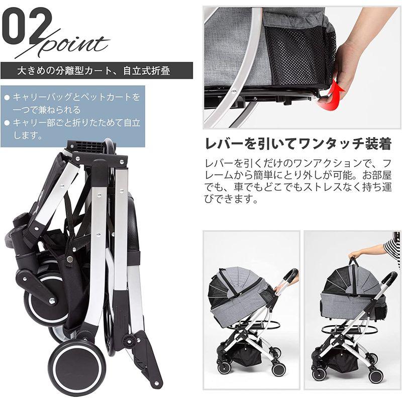 PETTOM 犬 カート 分離型 ペットカート 犬用ベビーカー 小型犬 中型犬