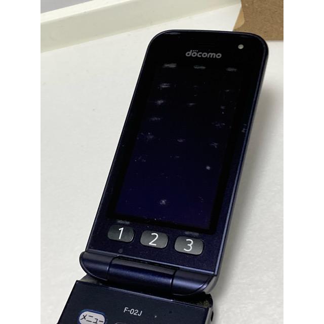 docomo 4G らくらくホン F-02J ネイビー 富士通 らくらくホン F-02J
