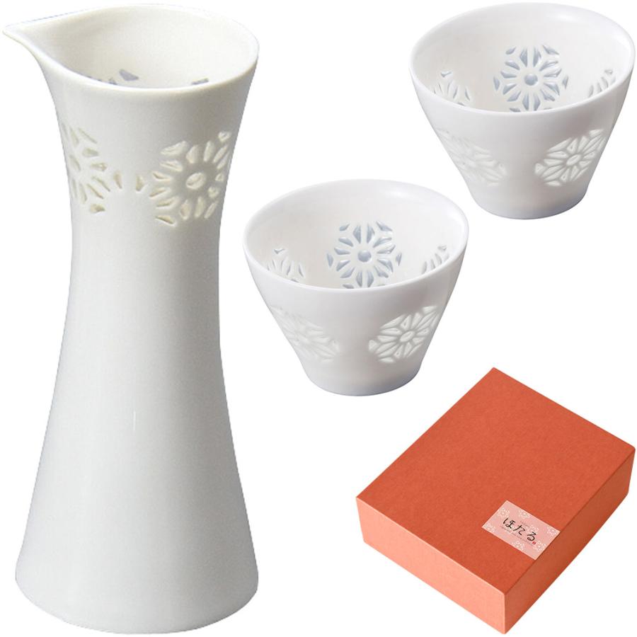 透かし彫り ほたる酒器セット 箱入り おちょこ ぐい呑み とっくり 片口
