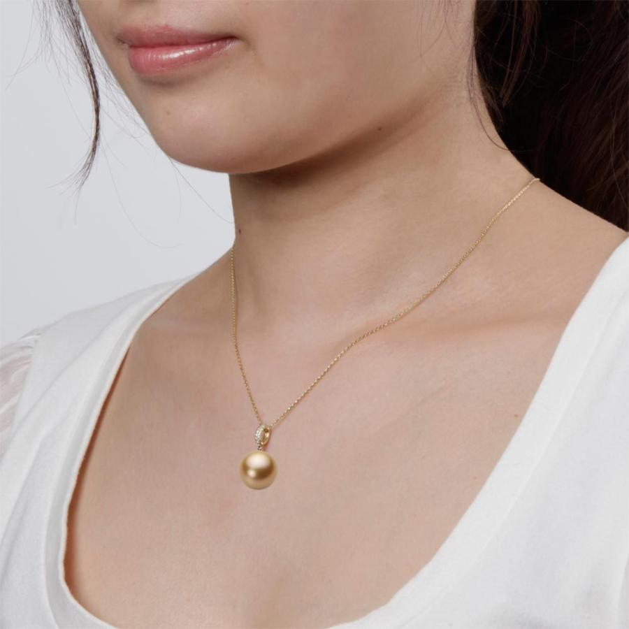 ムーンレーベル 公式] 南洋真珠 13mm 白蝶 真珠 ペンダント トップ K18