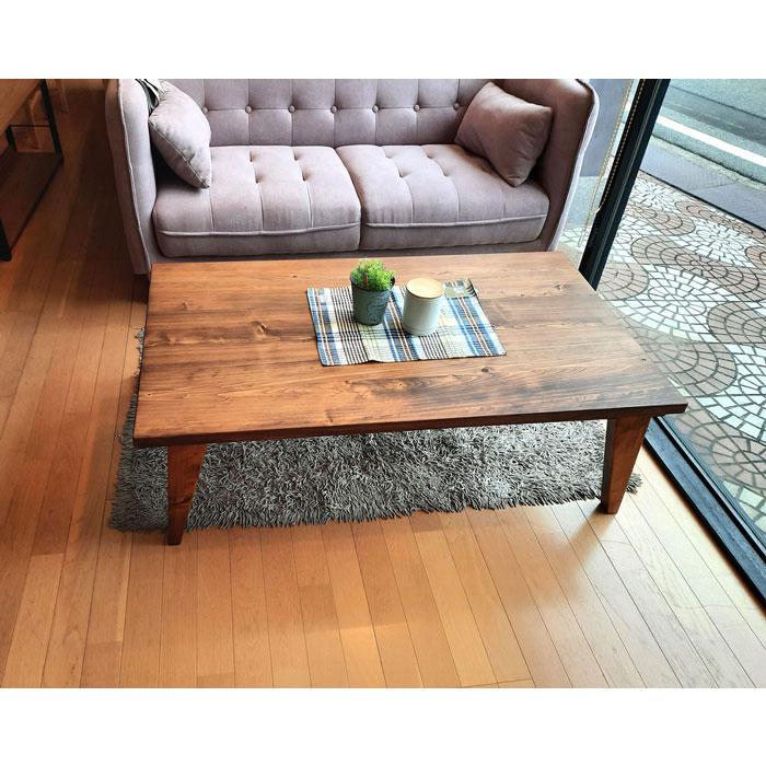 日美 こたつ こたつテーブル テーブル 120cm 長方形 ナチュラル 無垢