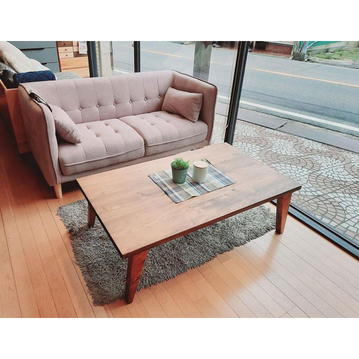 日美 こたつ こたつテーブル テーブル 120cm 長方形 ナチュラル 無垢