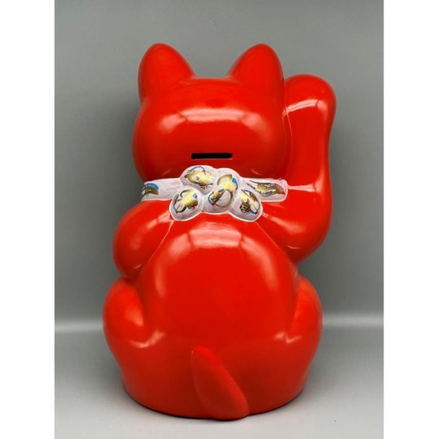 10号招き猫小判赤 右手または左手 (座布団付) : 人形のモリシゲ - 通販