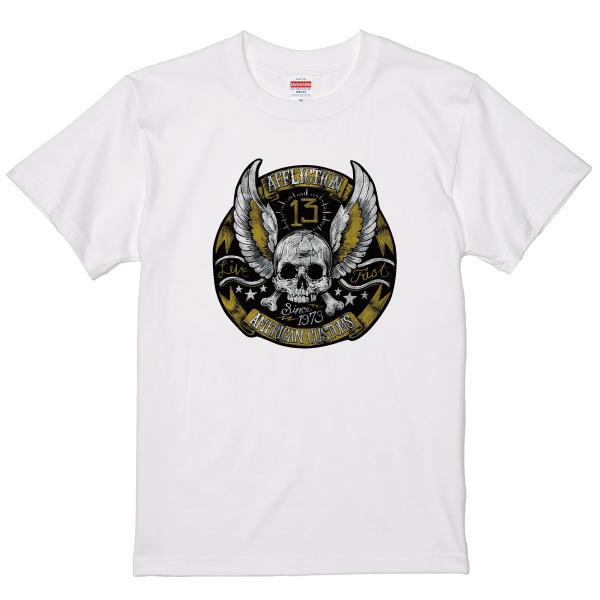 ビンテージフライングスカル Tシャツ ドクロ バイカー ロック