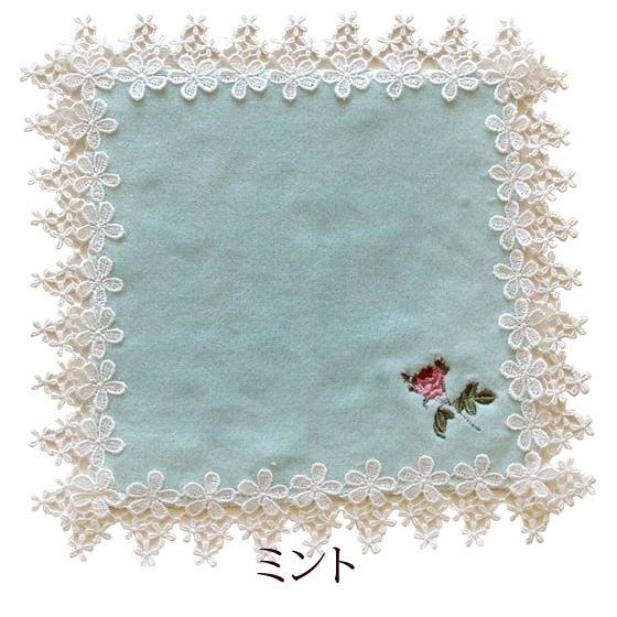 LA LUICE（ラ ルイス） ローズ ハンカチ ルドゥーテ 薔薇 レース 刺繍