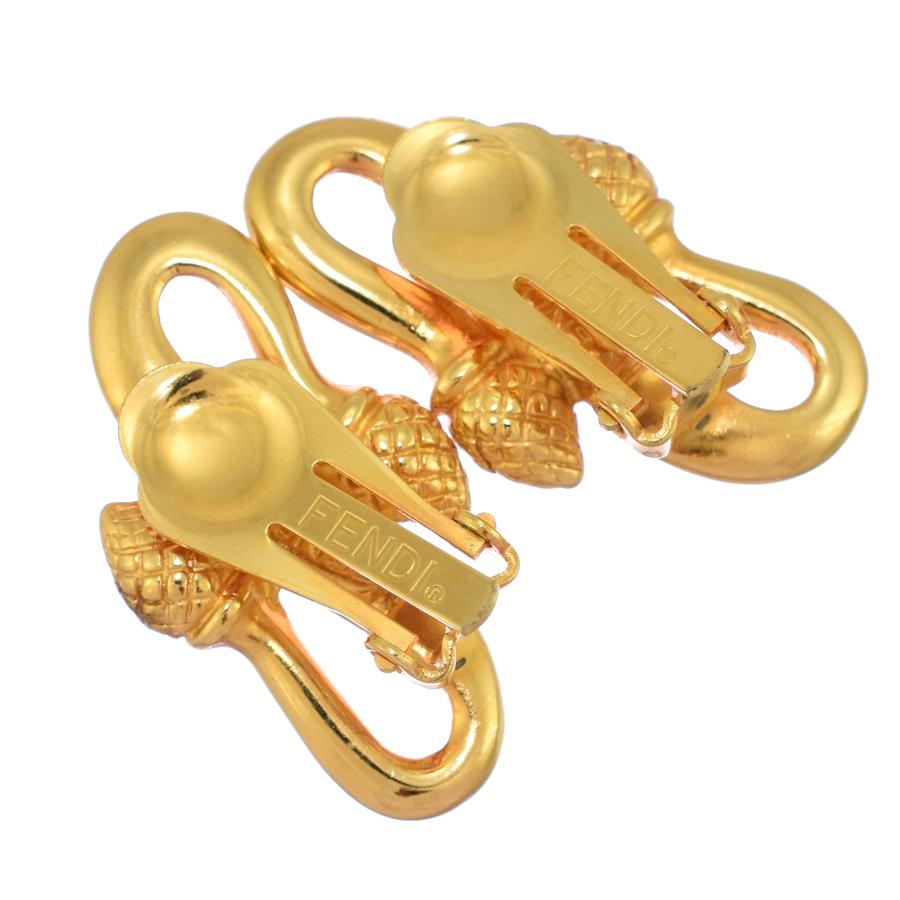 FENDI（フェンディ） イヤリング ラインストーン ゴールドカラー 両耳