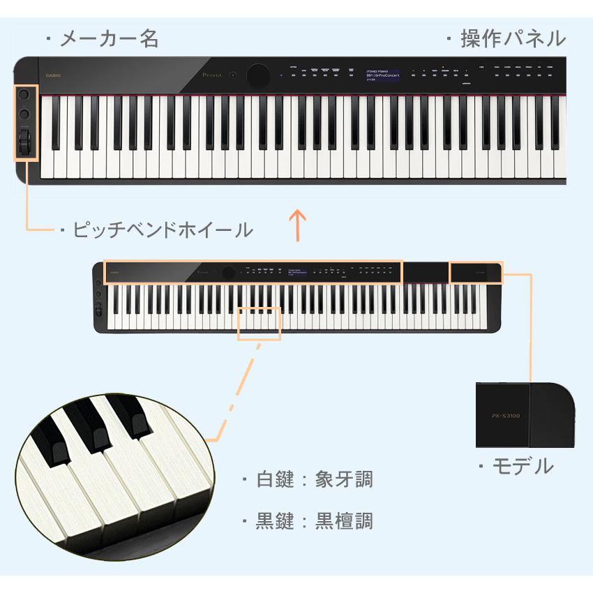 Privia（CASIO） カシオ 電子ピアノ 88鍵盤 PX-S3100 ブラック CASIO
