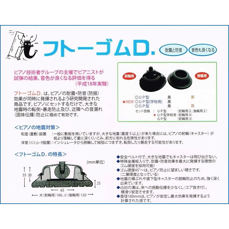 耐震（地震）・防音（防振）対策】 フトーゴムD FTG-D グランドピアノ