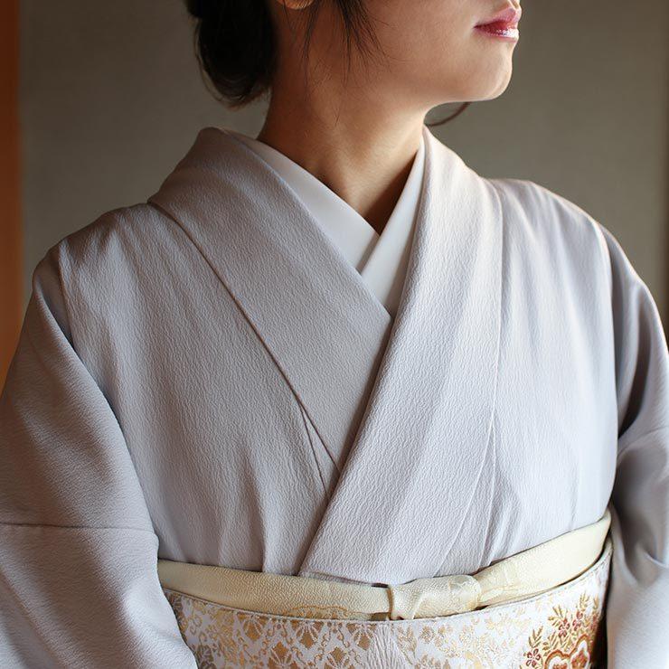 TORAY（東レ） 洗える着物 色無地 創作色無地 裾ぼかし 袷 (グレー