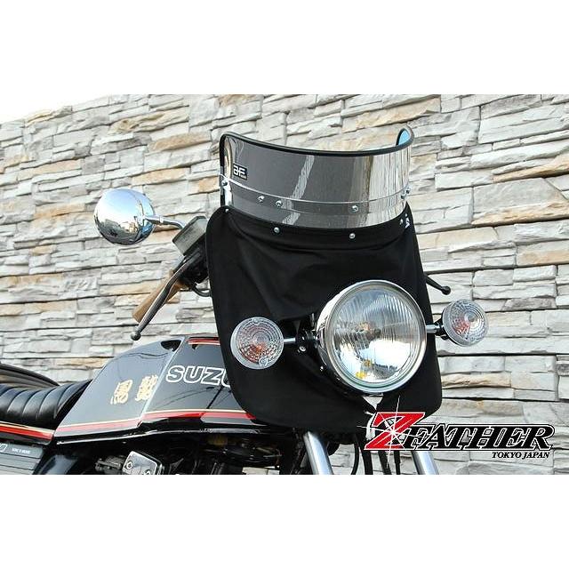 MAD MAX（マッド マックス） Z-FATHER 旭風防 メッキ 短風防(黒布タレ