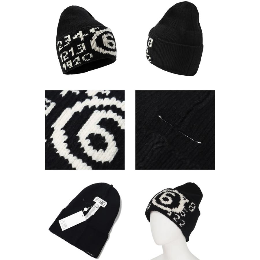 新品☆大人もOK！MM6 ニット帽 黒 ロゴ入り 新品☆大人もOK！MM6