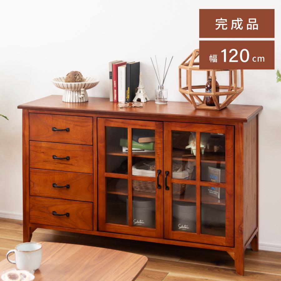 英国アンティーク木製サイドボード/キャビネット/チェスト/飾り棚(92