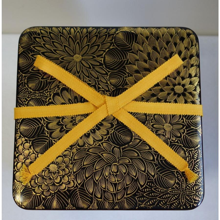 輪島塗 沈金菊文様 四段重箱 未使用 金ぴか 布着せ 本堅地 正月 祝膳