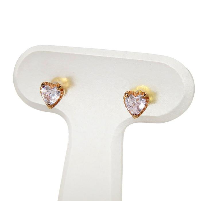 ete（エテ） ハート スタッド 透明石 ピアス シルバー925/K18ゴールド