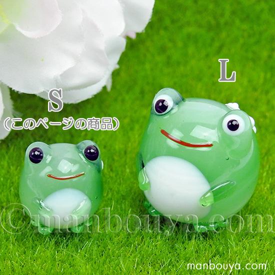 カエルグッズ ガラス細工 ミニチュア 置物 かわいい 花カエル S ビブロ