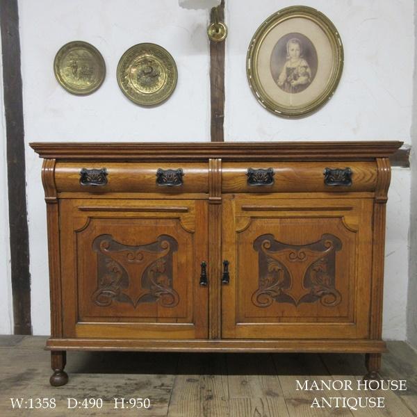 イギリス アンティーク 家具 サイドボード キャビネット 什器 英国 6562c