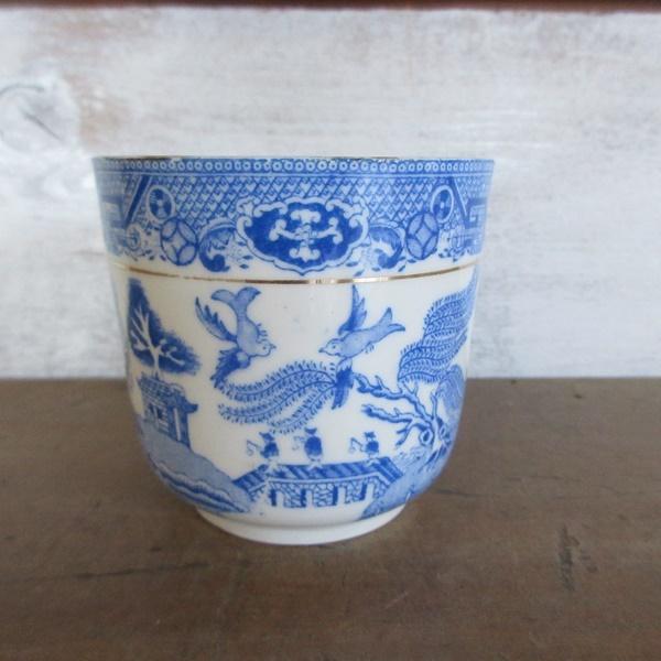 イギリスアンティーク レードル ブルー＆ホワイト ヴィクトリアン