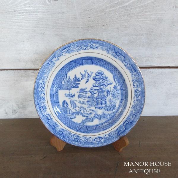 イギリス ブルーウィロー ブルーアンドホワイト ケーキプレート お皿