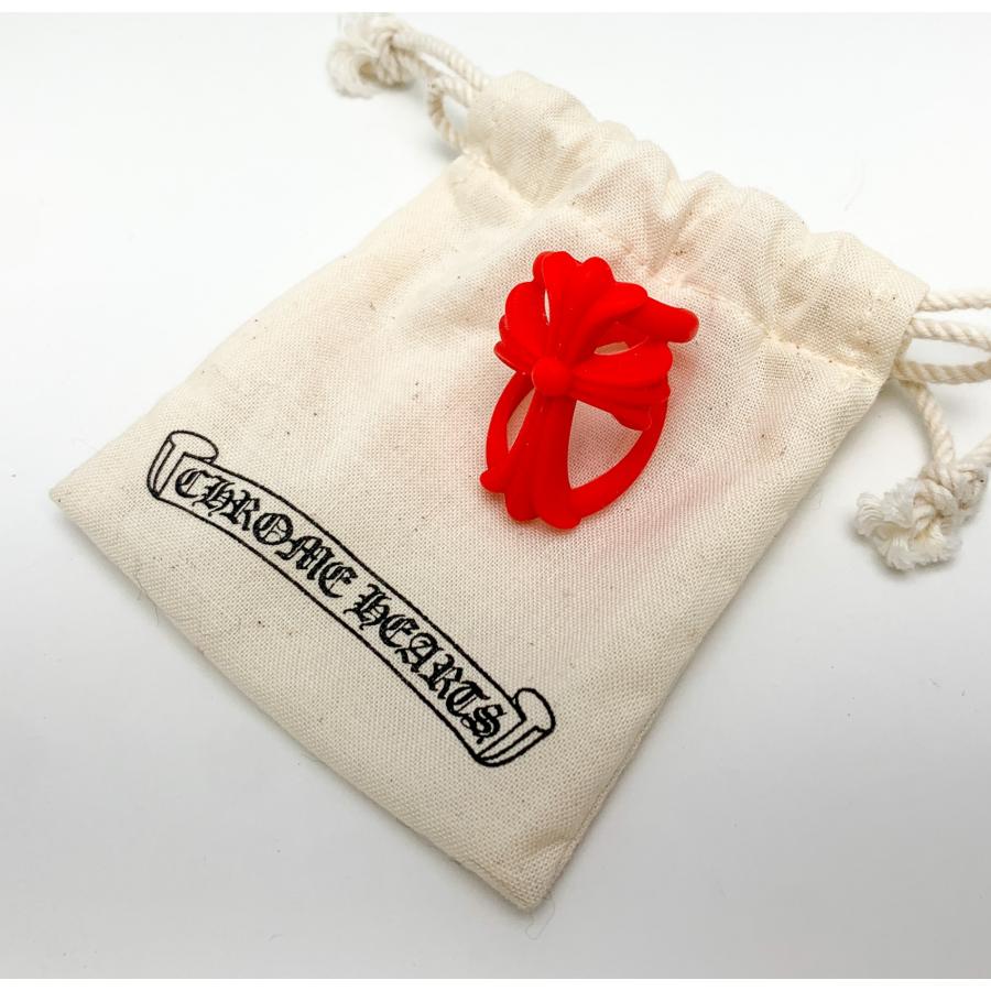 CHROME セール中 HEARTS クロムハーツ シリコン ラバー リング 赤 M