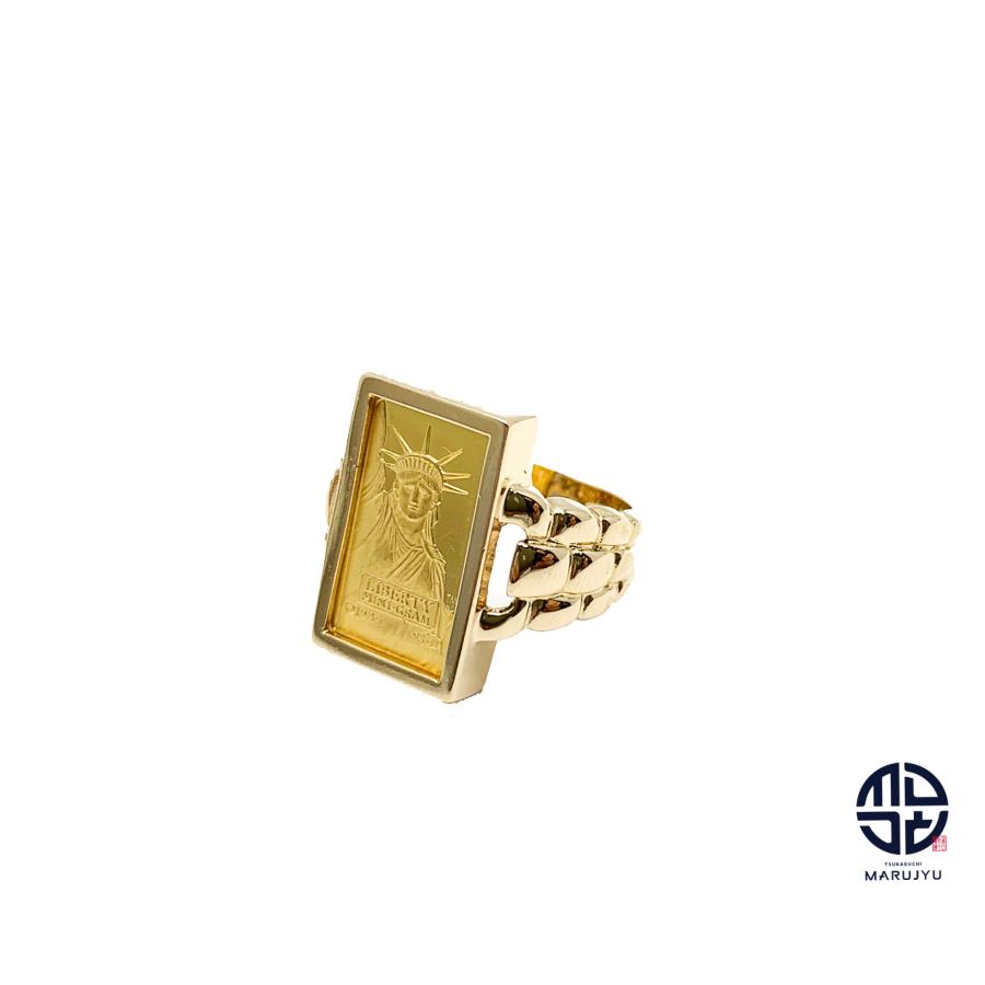 K18 18金イエローゴールド インゴット 1.0g リバティ K24 24金 コイン