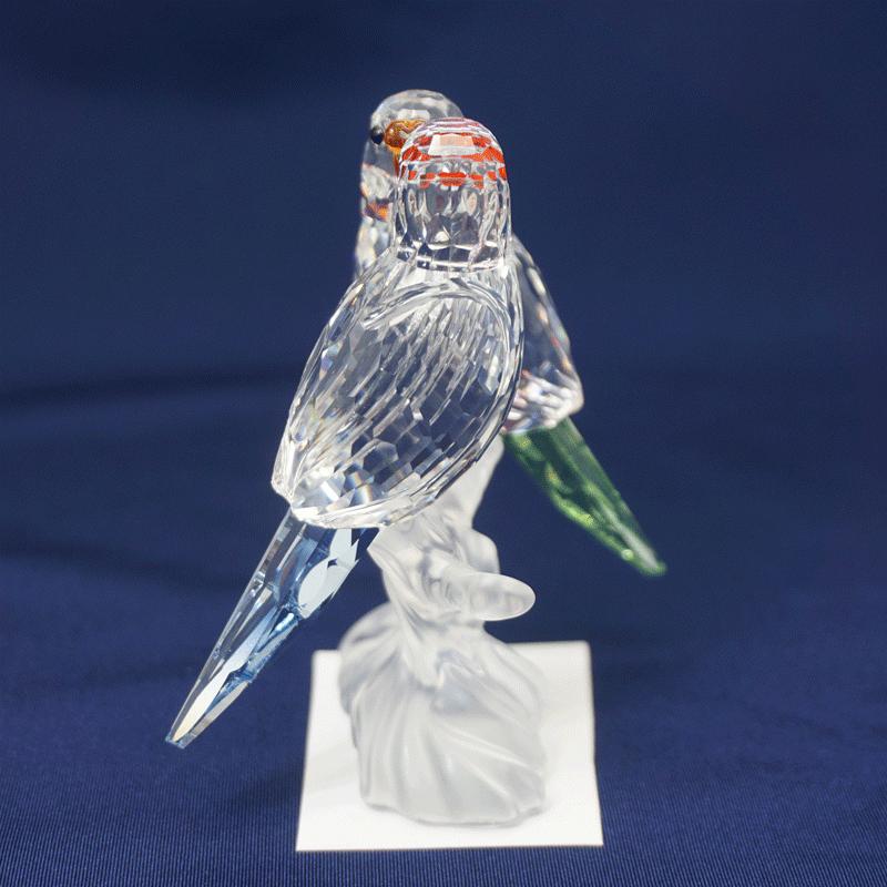 スワロフスキー Swarovski セキセイインコ 鳥 680627 つがい バード