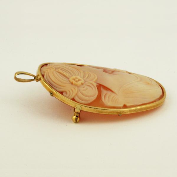 Vintage カメオ k18 ブローチ ネックレス 2WAY アンティーク Vintage