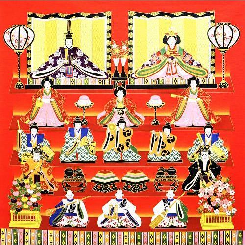 風呂敷 インテリア エコ タペストリー / 綿二巾 桃の節句 壁掛け