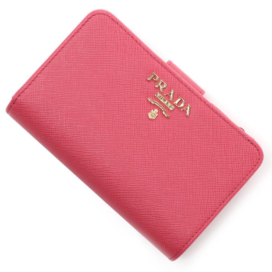 PRADA 二つ折り財布 ピンク(限定カラーIBISCO) プラダ 二つ折り財布