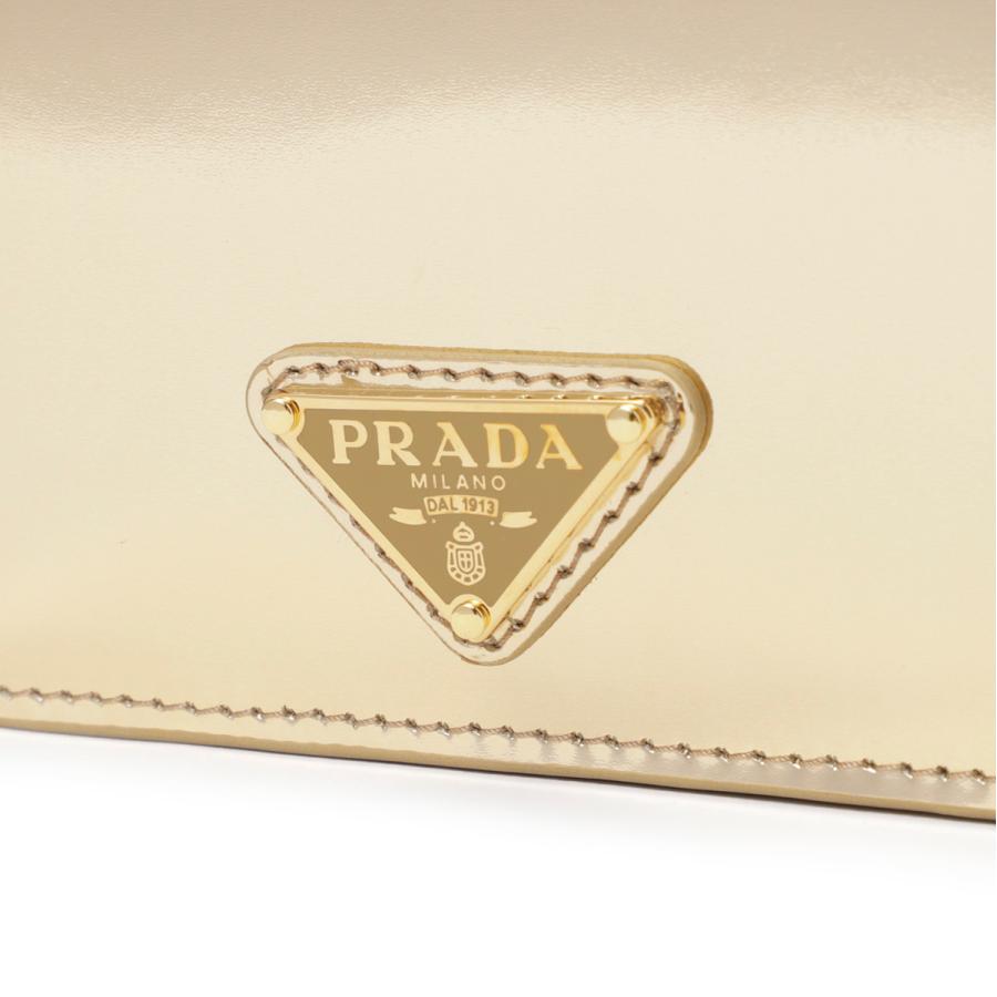 PRADA（プラダ） PRADA 2つ折り財布 小銭入れ付き ゴールド レディース