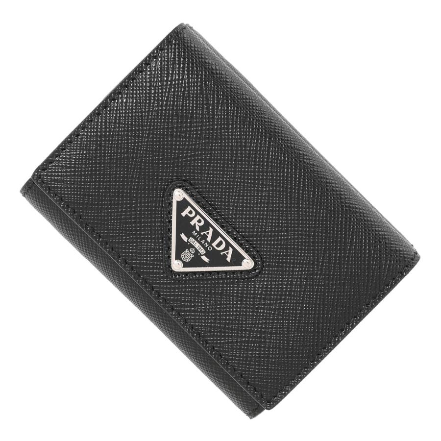 プラダ三つ折り財布 PRADA折財布ブラック