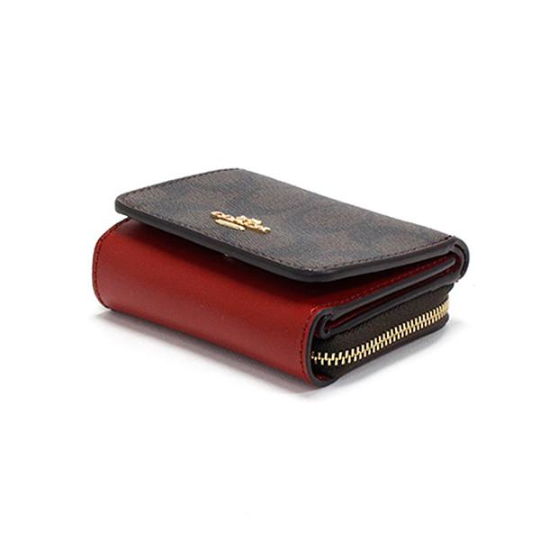 COACH（コーチ） 三つ折り財布 レディース ブラウン/1941レッド 7331