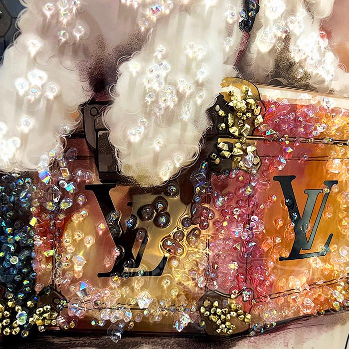 送料無料 クリスタルアートパネル オマージュアートパネル ビジョン 犬