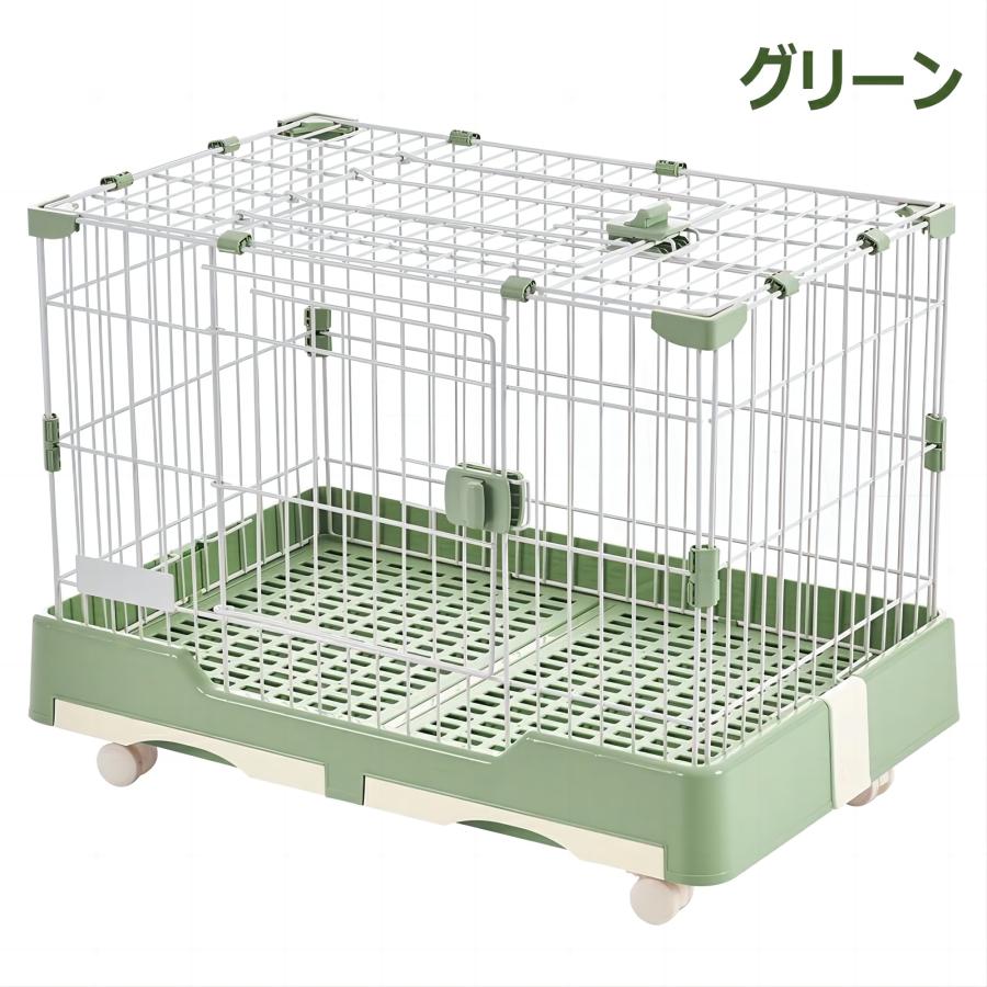 ウサギ ケージ 小型 キャスター付き 天井扉 飼育ケージ 組立簡単