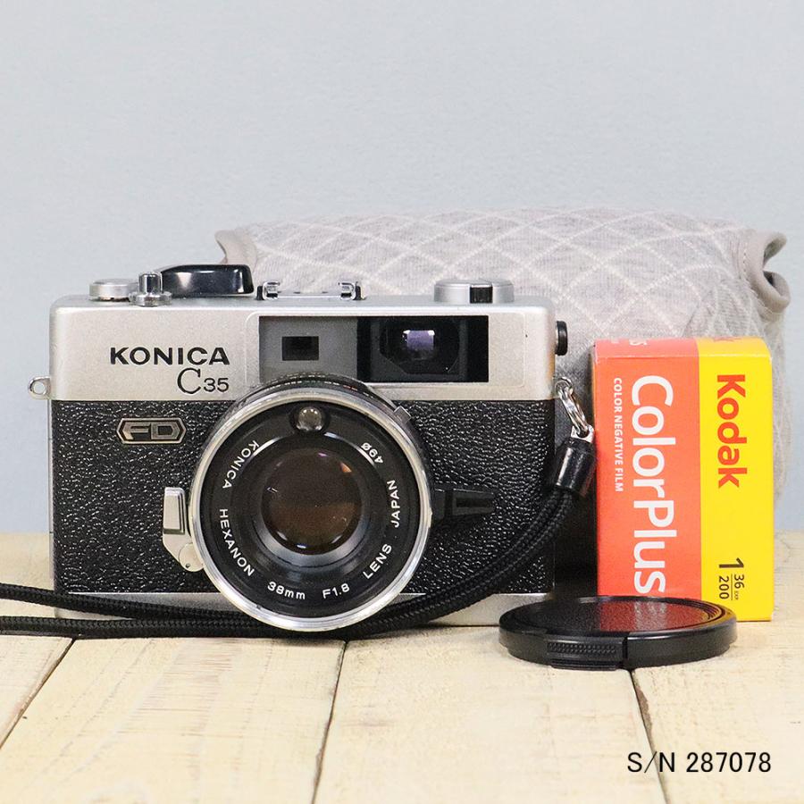 中古】【保証付 】 コニカ KONICA C35 FD S/N 303878（ケース