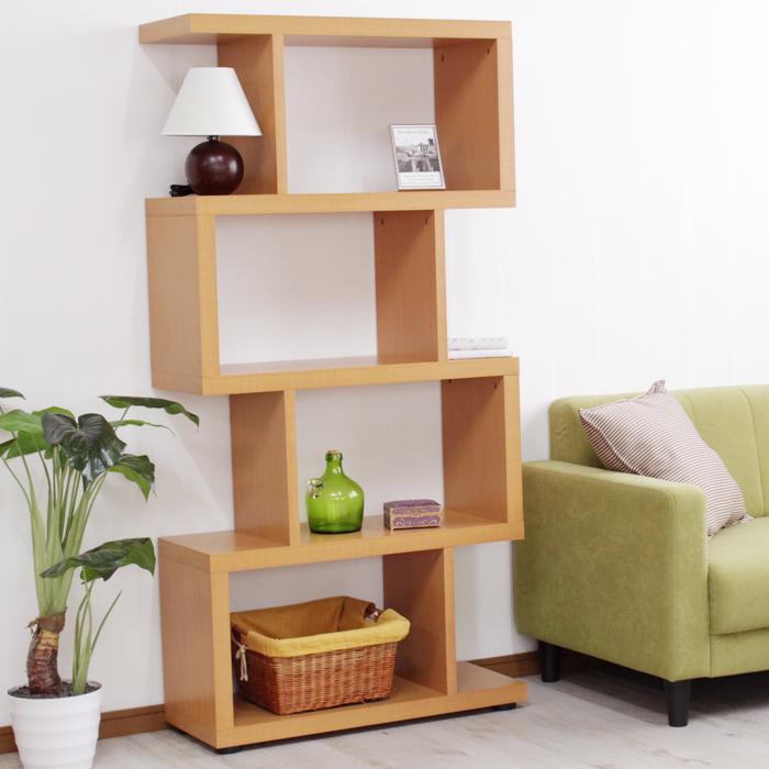 ミヤグチ企販 オープンシェルフ 4段 オープンラック 木製 ディスプレイ